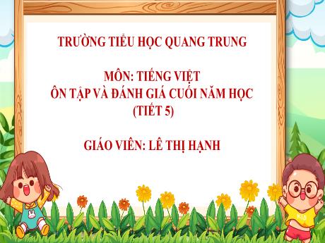 Bài giảng Tiếng Việt 5 - Ôn tập và đánh giá cuối năm học (Tiết 2) - Lê Thị Hạnh