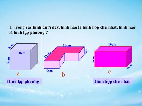Bài giảng Toán 5 - Diện tích xung quanh và diện tích toàn phần của hình hộp chữ nhật
