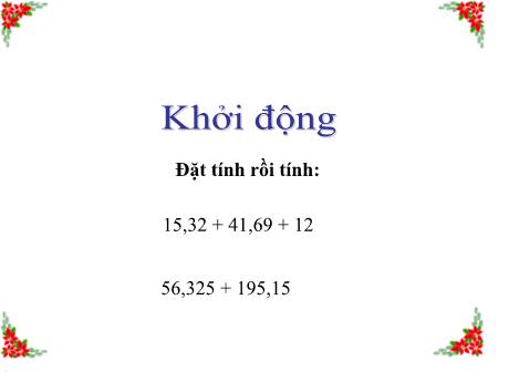 Bài giảng Toán 5 - Trừ hai số thập phân - Năm học 2021-2020